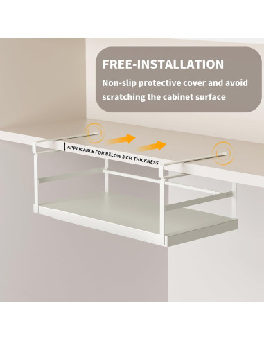 Organizador Bajo Gabinete Finnhomy 2 Pack Ajustable Gris Claro