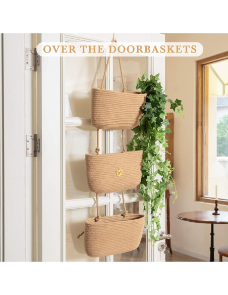 Canasta Colgante TeoKJ de Algodón Yute 3 Niveles 1.1 kg