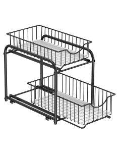 Organizador Bajo Fregadero SONGMICS 2 Niveles Ajustable Negro