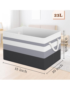 Cesta de Almacenamiento Plegable 3 Unidades Gris Gradiente 2