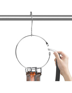 Organizador de Cinturones Harhana, 2 Paquetes, Cromado, 15.24 cm 2