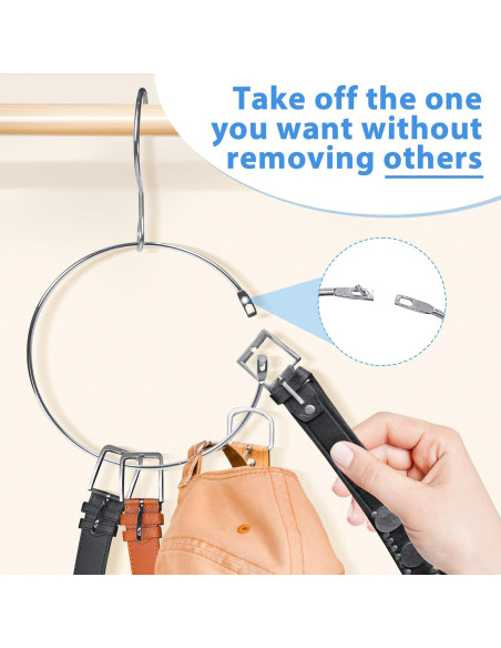 Organizador de Cinturones Harhana, 2 Paquetes, Cromado, 15.24 cm