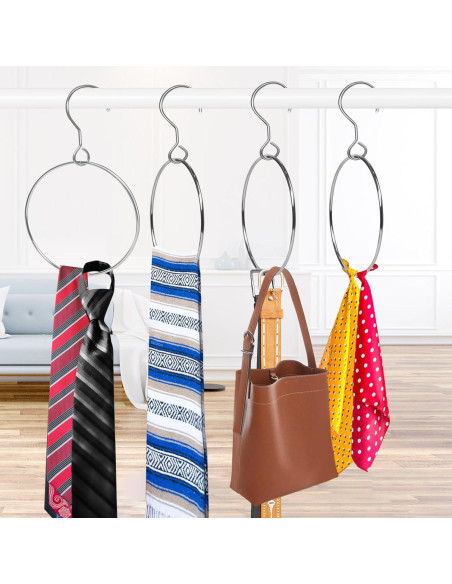 Organizador de Cinturones Harhana, 2 Paquetes, Cromado, 15.24 cm