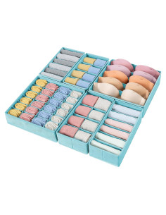 DIMJ Organizador de Cajones Plegable 6 Paquetes 57 Celdas Azul