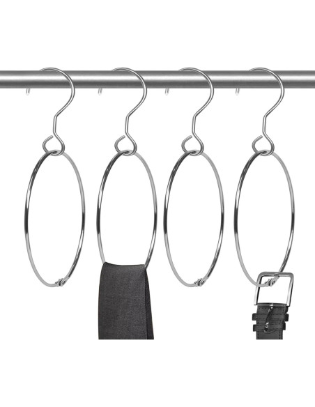 Organizador de Cinturones Harhana, 2 Paquetes, Cromado, 15.24 cm