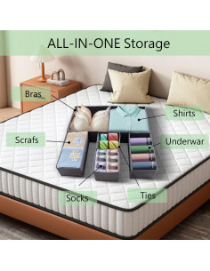 Organizadores de Cajones ManGotree 6 Pack Plegables Gris 2