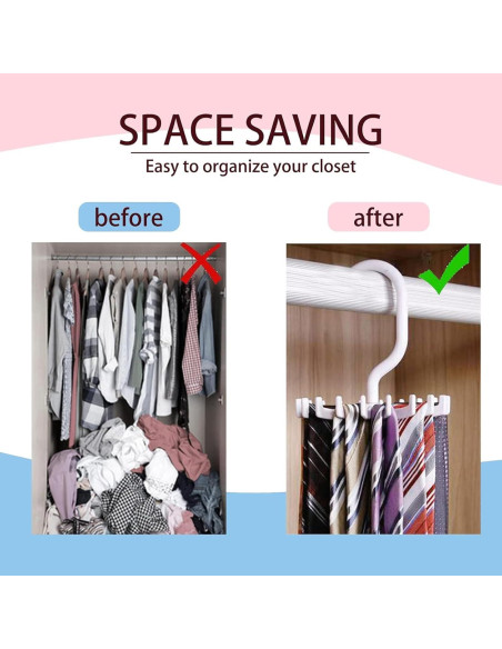 Perchero de Corbatas Circular YAFIYGI Blanco Organizador 360