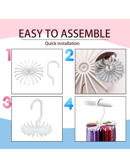 Perchero de Corbatas Circular YAFIYGI Blanco Organizador 360