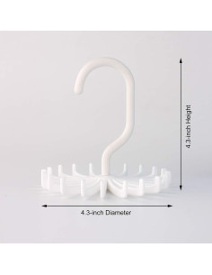 Organizador de Corbatas Z ZICOME 3 Paquetes Blanco 20 Ganchos 2