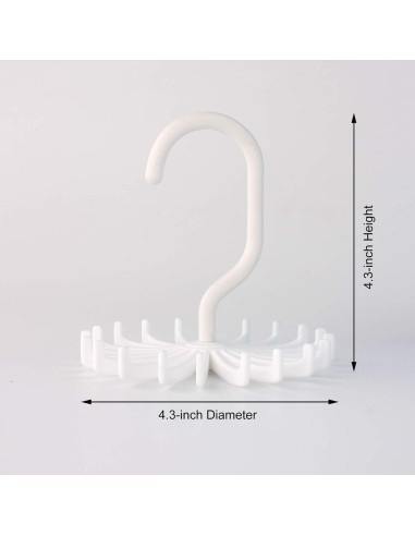 Organizador de Corbatas Z ZICOME 3 Paquetes Blanco 20 Ganchos