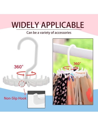 Perchero de Corbatas Circular YAFIYGI Blanco Organizador 360