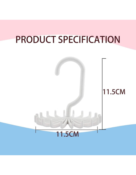 Perchero de Corbatas Circular YAFIYGI Blanco Organizador 360
