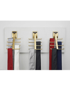 Soporte de Almacenamiento para Corbatas TAG Hardware 8 Ganchos Oro Mate 2