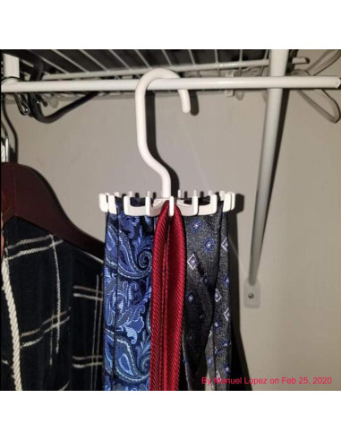 Organizador de Corbatas Z ZICOME 3 Paquetes Blanco 20 Ganchos