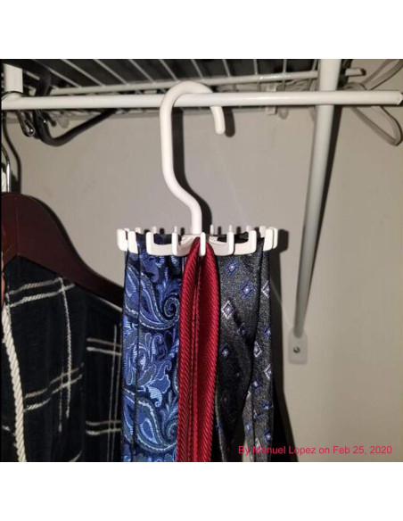 Organizador de Corbatas Z ZICOME 3 Paquetes Blanco 20 Ganchos