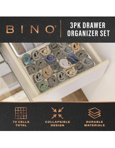 Organizador de Cajones BINO 3-Pack Beige - 64 Compartimentos 2