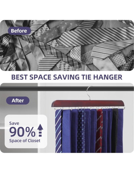 Soporte para Corbatas Kimo Plegable 20 Ganchos Marrón