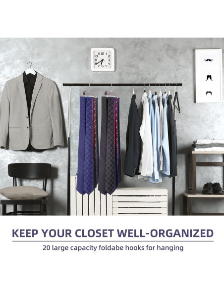 Soporte para Corbatas Kimo Plegable 20 Ganchos Marrón