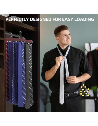 Soporte para Corbatas Kimo Plegable 20 Ganchos Marrón