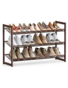 Estante para Zapatos SONGMICS de 3 Niveles, Bronce, Ajustable
