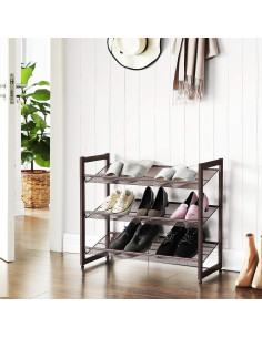 Estante para Zapatos SONGMICS de 3 Niveles, Bronce, Ajustable 2