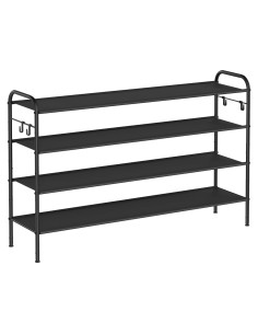 Estante para Zapatos SONGMICS Ajustable 4 Niveles Negro Tinta