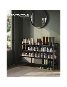 Estante para Zapatos SONGMICS Ajustable 4 Niveles Negro Tinta 2