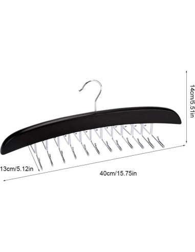 Perchero de Corbatas SUNTRADE Negro 24 Ganchos Giratorios