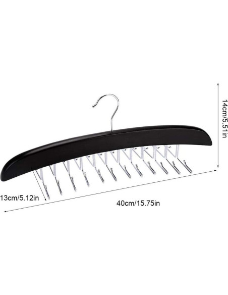 Perchero de Corbatas SUNTRADE Negro 24 Ganchos Giratorios