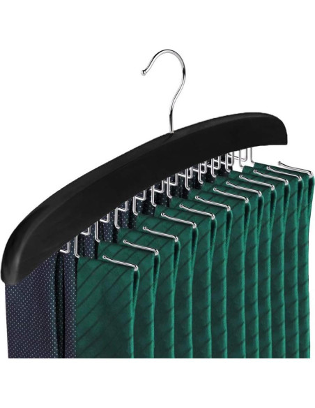 Perchero de Corbatas SUNTRADE Negro 24 Ganchos Giratorios