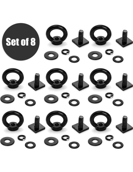 Juego de 8 Tornillos de Ojo M8 T Track Elsjoy para Portaequipajes
