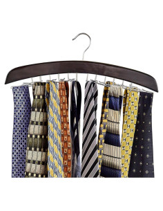 Organizador Colgante de Corbatas Richards Madera Nogal 24 Corbatas
