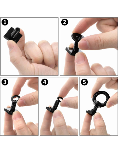 Juego de 8 Tornillos de Ojo M8 T Track Elsjoy para Portaequipajes