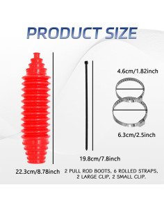 Kit de Botas de Rótula y Piñón QQWD-LGFCT01 Silicona Roja 2