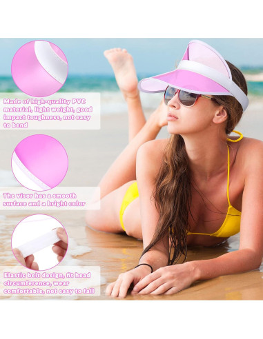 Sombrero Visera Transparente Jeyiour 24 Pcs PVC Protección UV