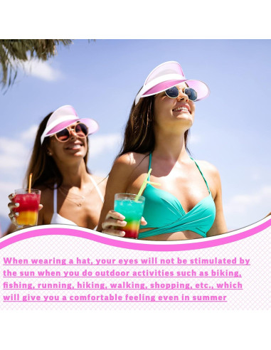 Sombrero Visera Transparente Jeyiour 24 Pcs PVC Protección UV