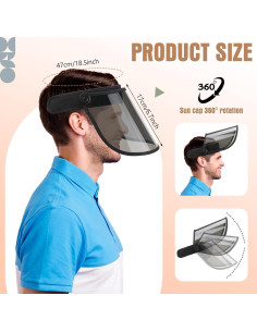 12 Gorras Visera Solar UV Ajustables PVC para Adultos 2