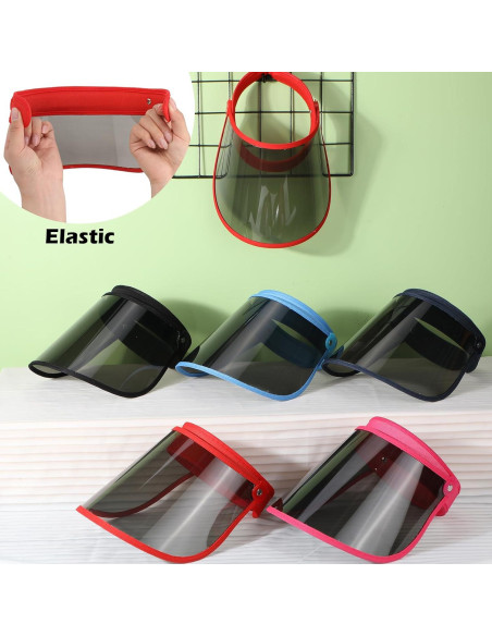 12 Gorras Visera Solar UV Ajustables PVC para Adultos