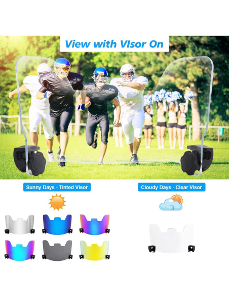 Visera de Fútbol ZAKVOP Transparente Antiniebla para Casco