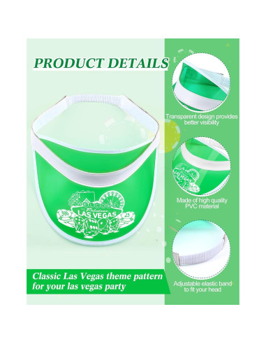 Gorras de Casino Verde Suhine - 6 Piezas para Dealer de Póker