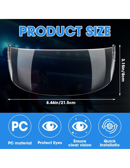 Visera de Casco de Hockey Copkim Transparente Anti Rayones