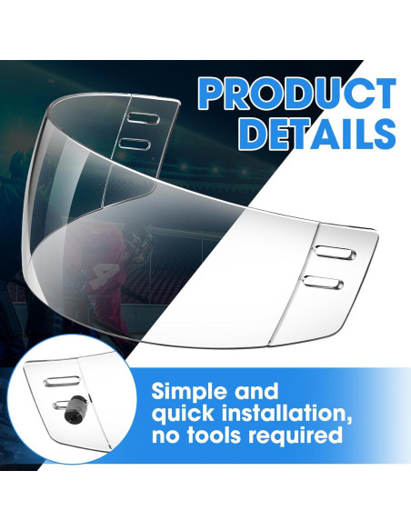 Visera de Casco de Hockey Copkim Transparente Anti Rayones