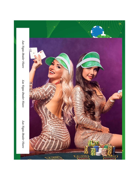 Gorras de Casino Verde Suhine - 6 Piezas para Dealer de Póker