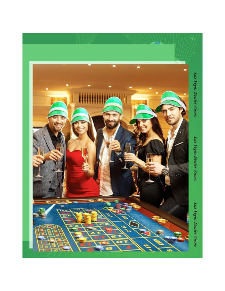 Gorras de Casino Verde Suhine - 6 Piezas para Dealer de Póker
