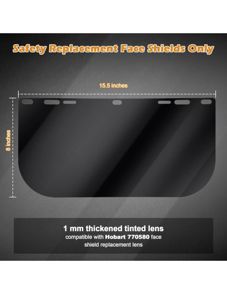 Lente de Reemplazo Escudo Facial Feekoon 39.37x20.32cm Tinte