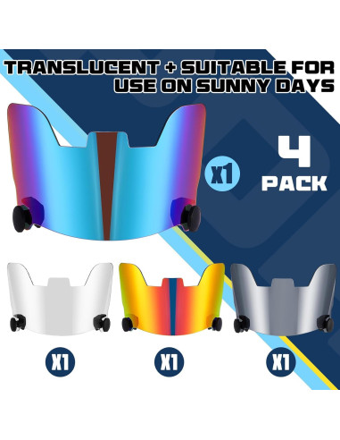 Viseras de Fútbol Umigy 4 Pcs para Casco Adulto UV Resistente