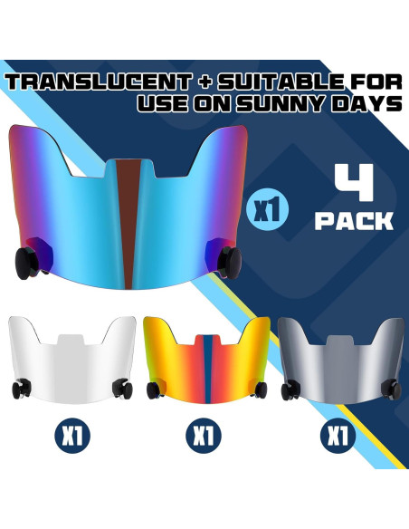 Viseras de Fútbol Umigy 4 Pcs para Casco Adulto UV Resistente