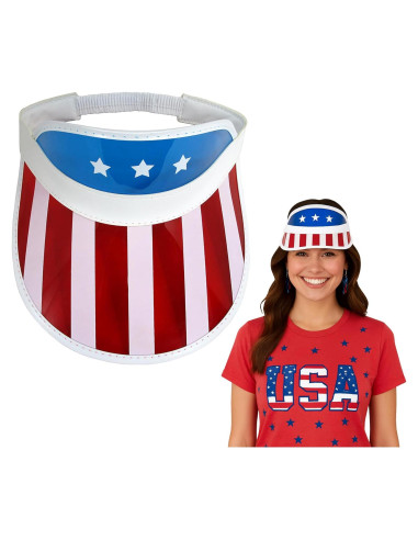 Gorra Visor Patriótico Nicky Bigs - Bandera Americana 20 cm