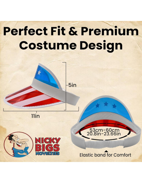Gorra Visor Patriótico Nicky Bigs - Bandera Americana 20 cm Gorra Visor Patriótico Nicky Bigs - Bandera Americana 20 cm
