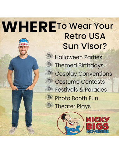 Gorra Visor Patriótico Nicky Bigs - Bandera Americana 20 cm